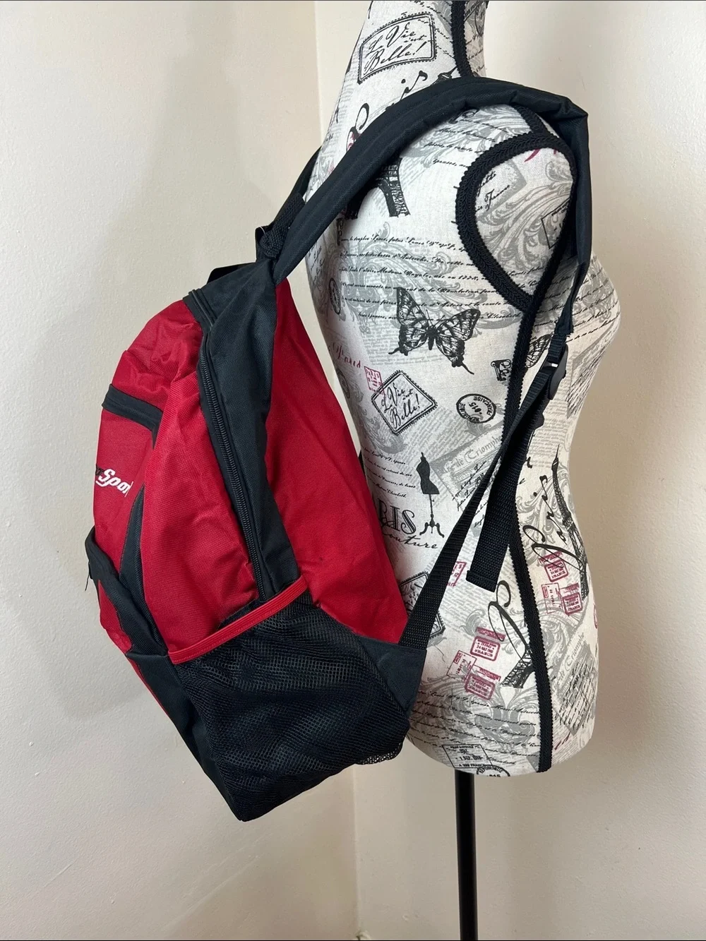 ProSport B2433 Red & Black Backpack School Travel Daypack NWT